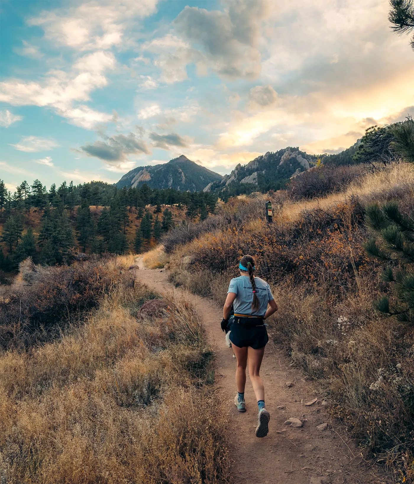 Trail running through nature
